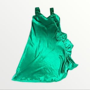 Victoria secret - vintage Gold Label-  Green Faux Silk Dress Women’s Size Large